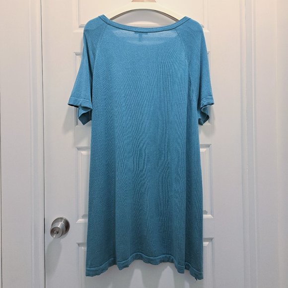 Eileen Fisher Bateau Neck Tunic 'River' Blue Tencel Stretch Size 2X - Picture 6 of 8